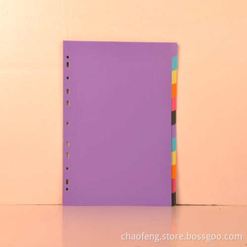 Color environmental separation page Tab Dividers